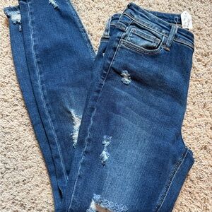 Jelly Dark Blue Distressed Skinny Jeans